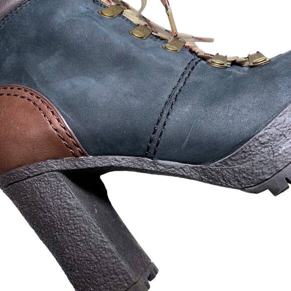 See By Chloe Eileen Lug Sole High Heel Lace Up Suede Leather Ankle Boot Black 36 - Picture 12 of 13